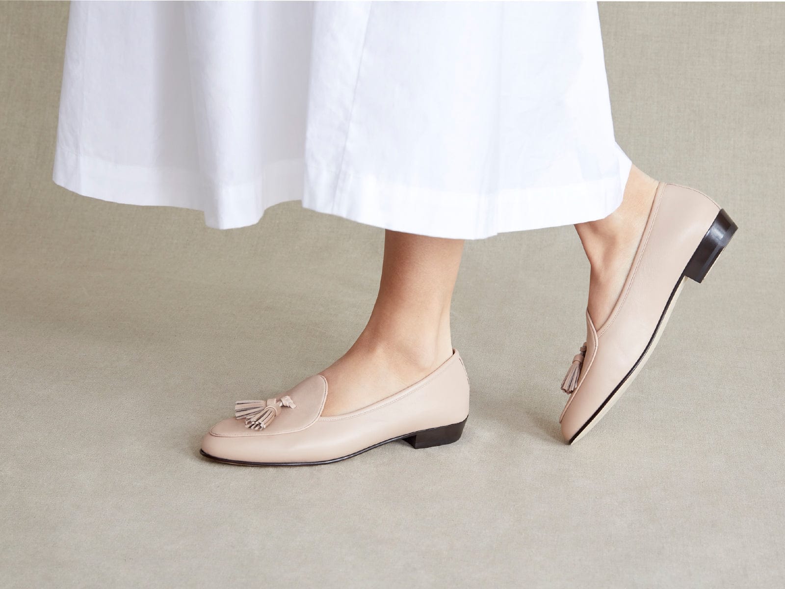 Sagan Tassel Loafers in Albatre Nappa