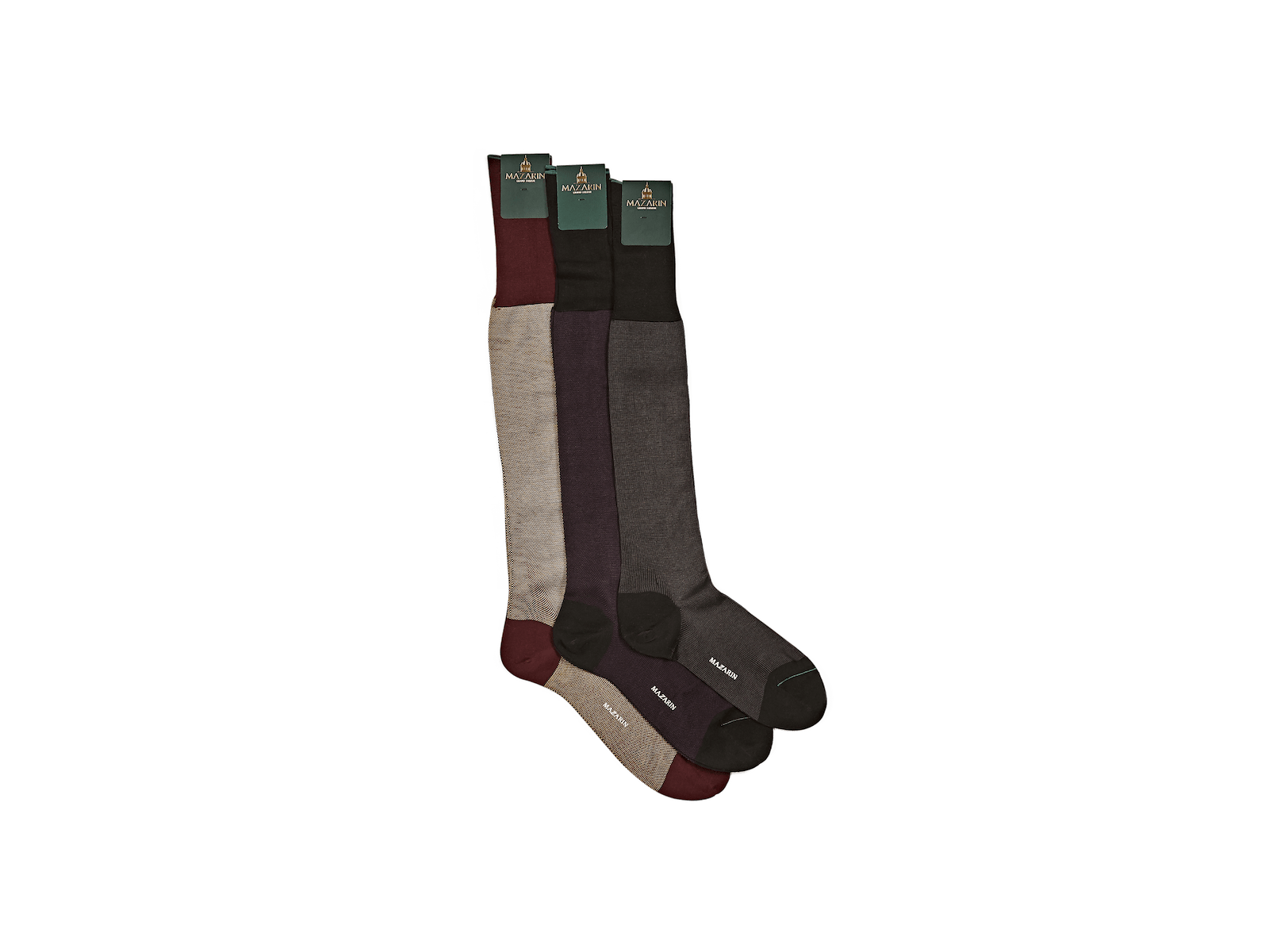 Luxe Socks in Burgundy and Beige Cotton (4377216548941)