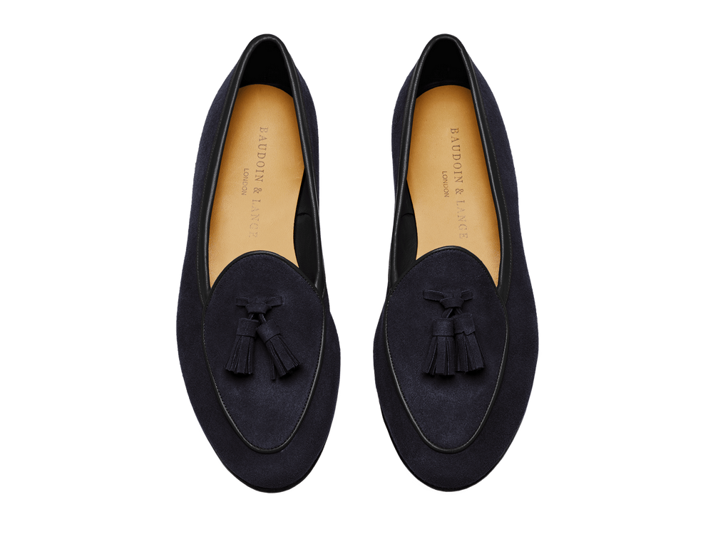 Sagan Classic Tassel Loafers in Midnight Navy Asteria Suede