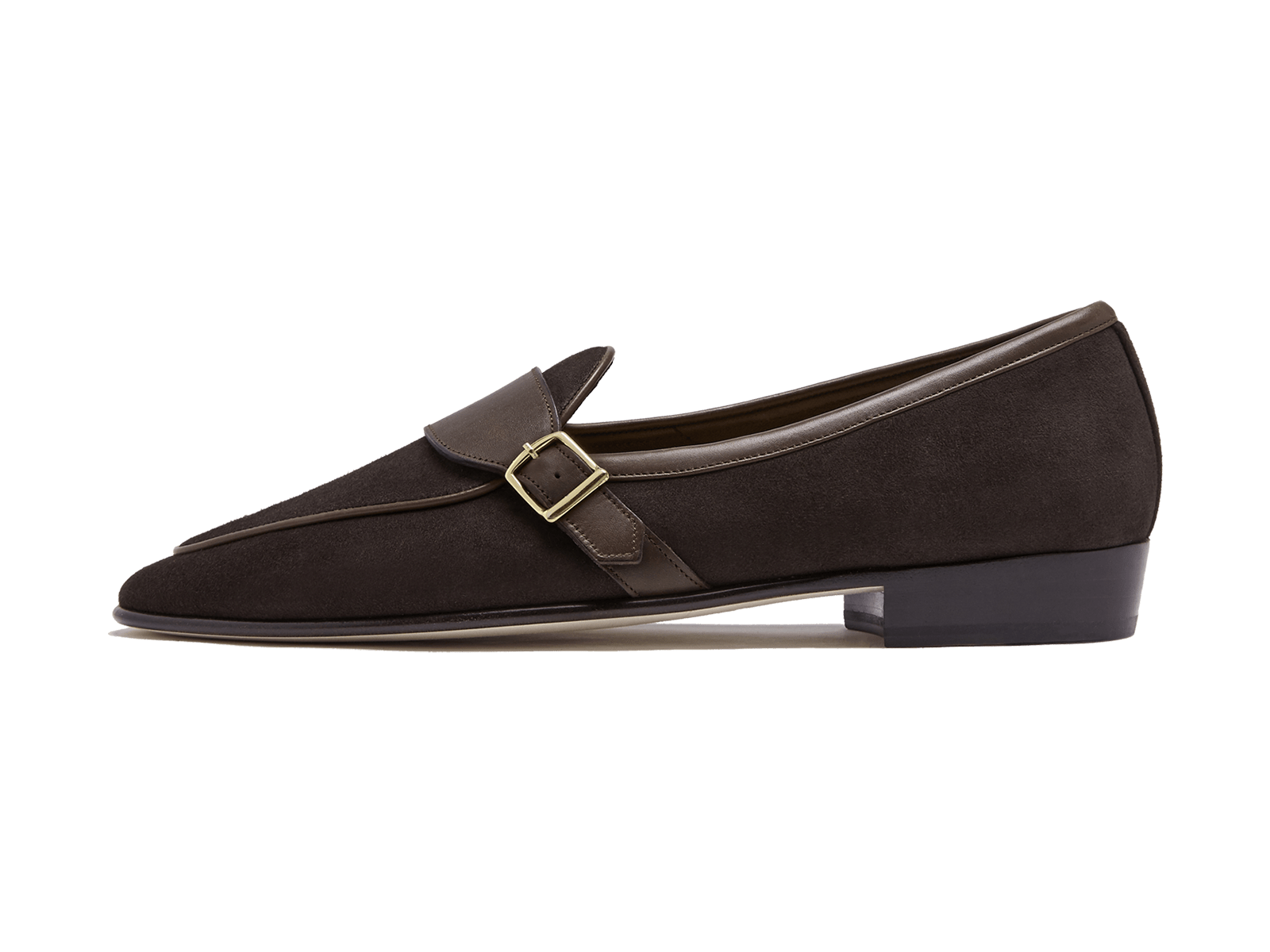 Buckle Loafers in Dark Brown Suede