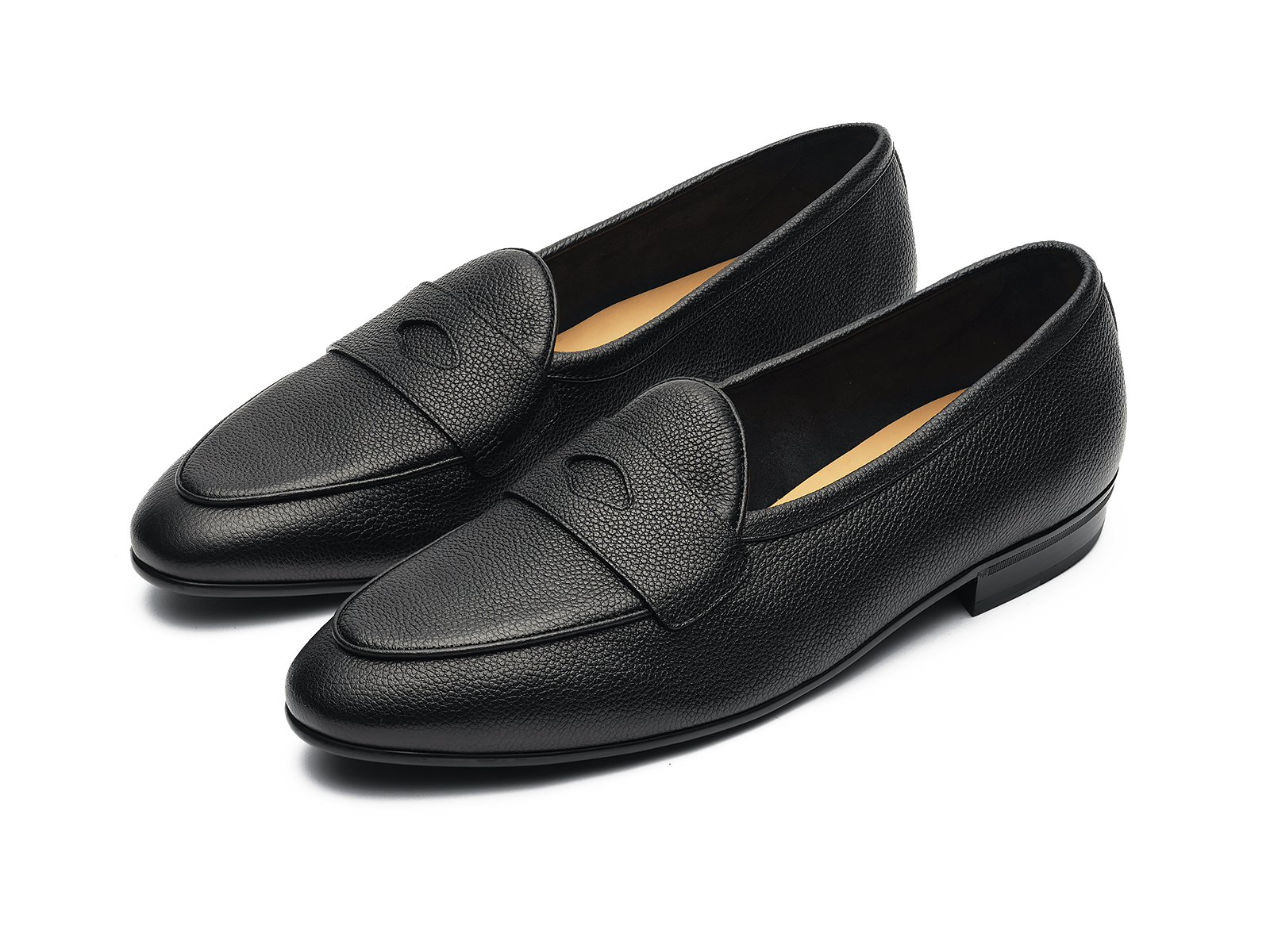 Sagan Rubber Ginkgo Loafers in Black Lunar Grain Calf