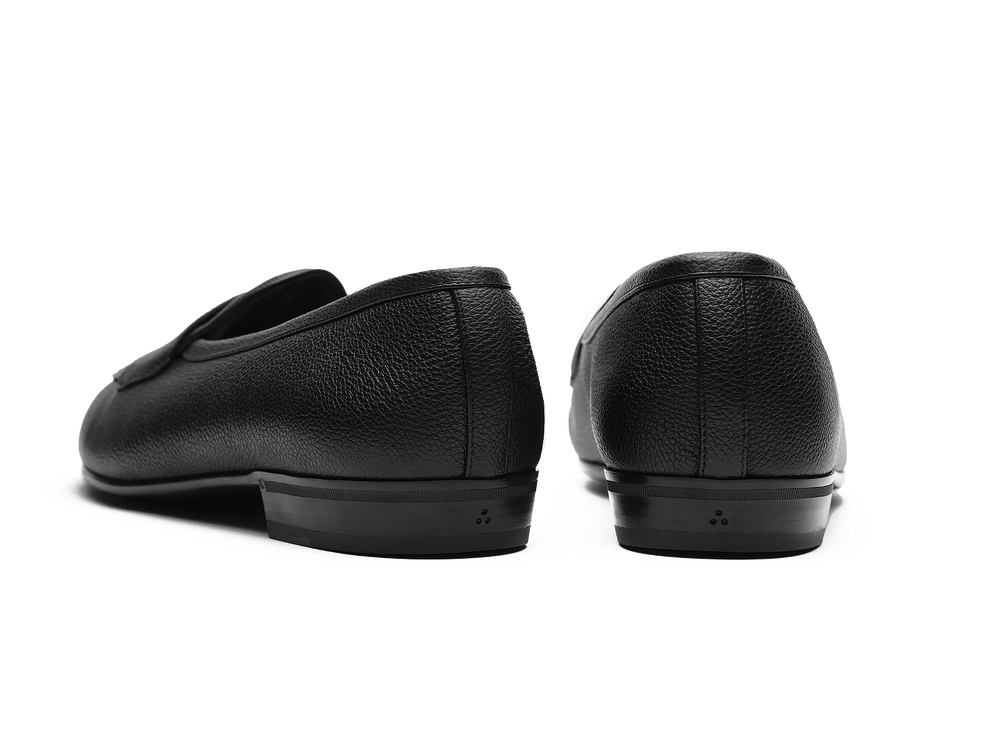 Sagan Rubber Ginkgo Loafers in Black Lunar Grain Calf