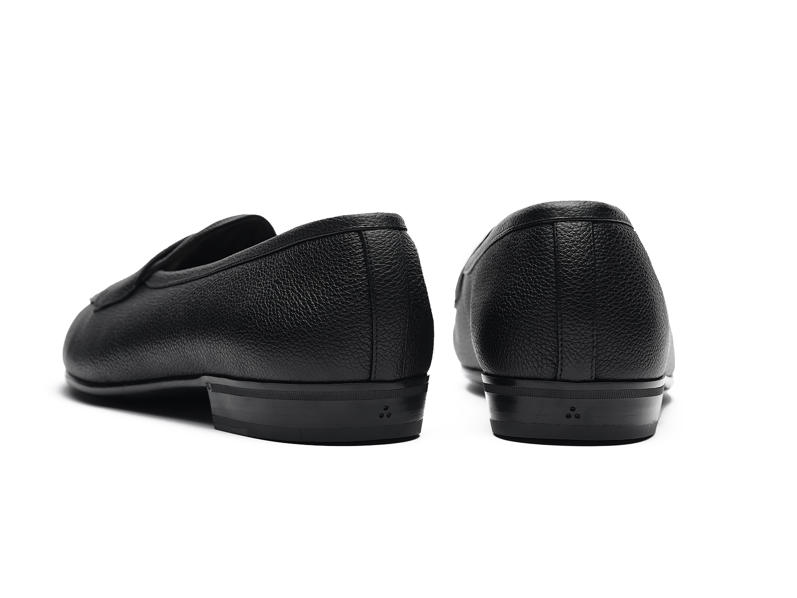 Sagan Rubber Ginkgo Loafers in Black Lunar Grain Calf