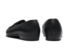 Sagan Rubber Ginkgo Loafers in Black Lunar Grain Calf