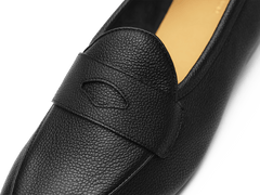 Sagan Rubber Ginkgo Loafers in Black Lunar Grain Calf