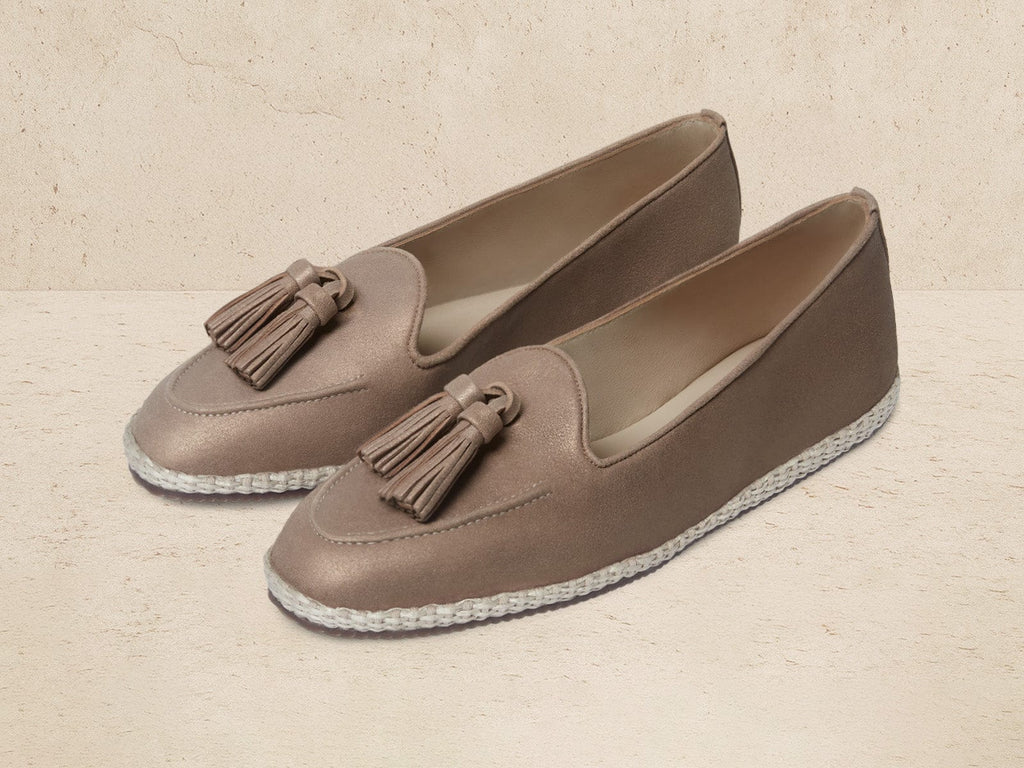 Calvi Tassel Espadrilles in Golden Sand Luxe Suede