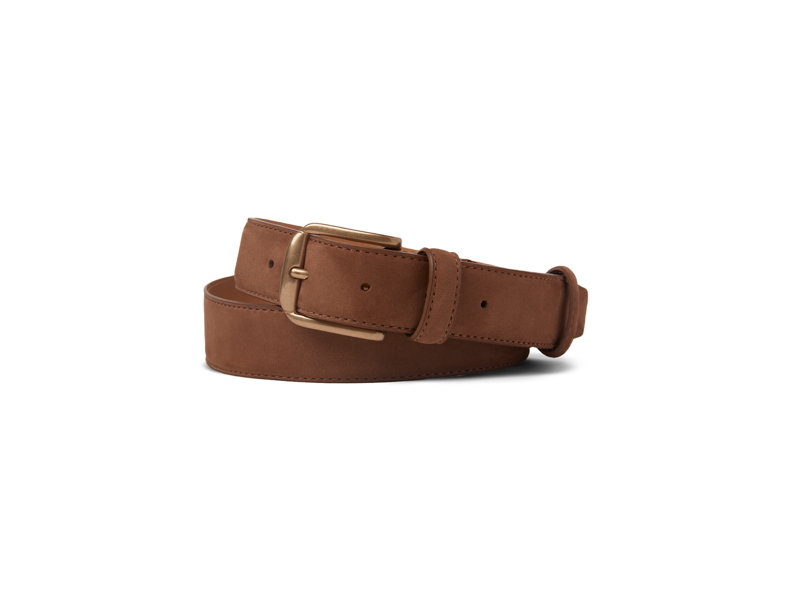 Sagan Belt Gold Buckle in Sandy Grey Nubuck