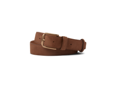 Sagan Belt Gold Buckle in Sandy Grey Nubuck