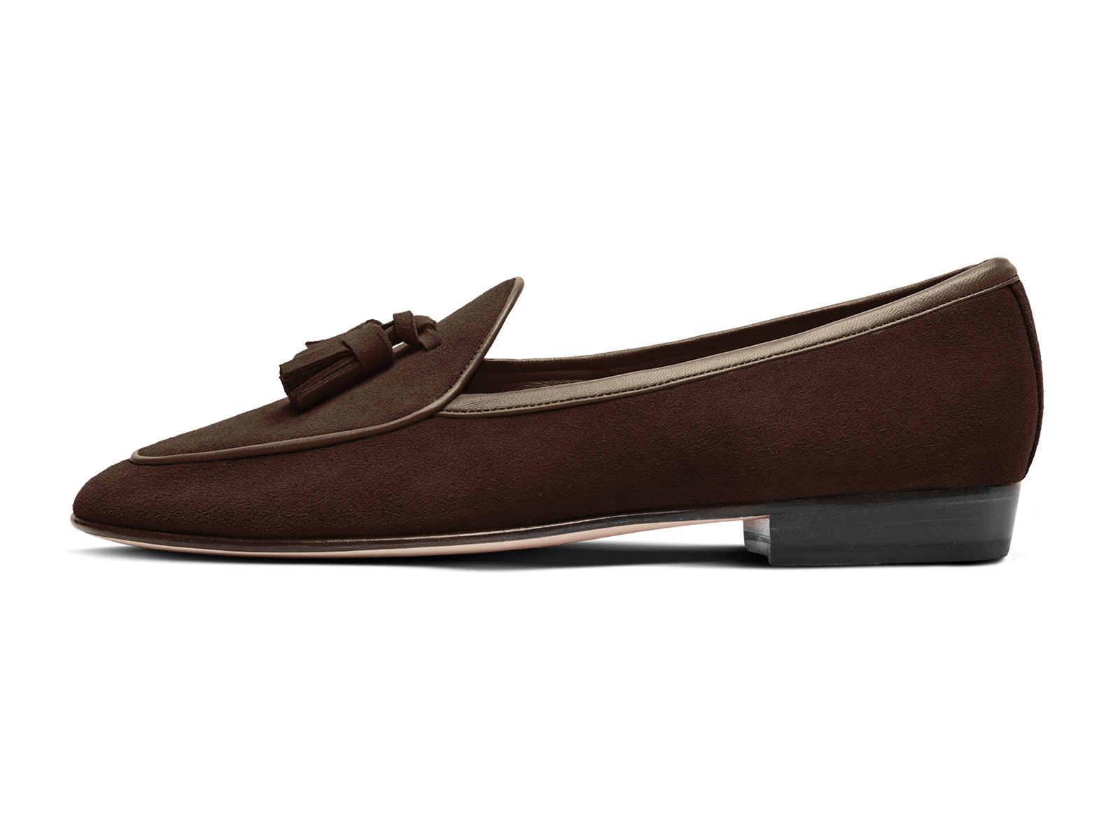 Sagan Classic Tassel Loafers in Lusitanias Dark Brown Asteria Suede