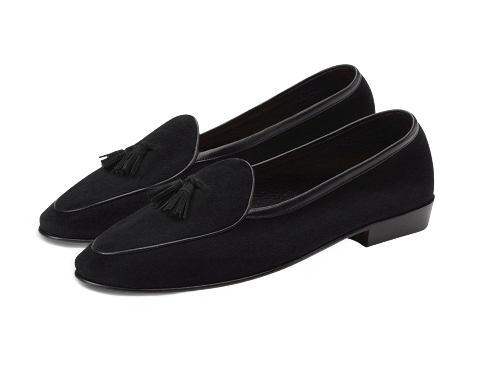 Sagan Classic Tassel Loafers in Obsidian Black Asteria Suede