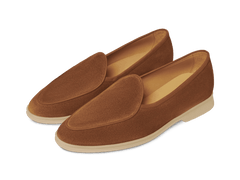 Stride Loafers in Cork Brown Glove Suede with Natural Sole