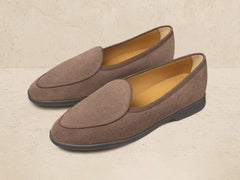 Stride Loafers in Deep Taupe Glove Suede Dark Sole
