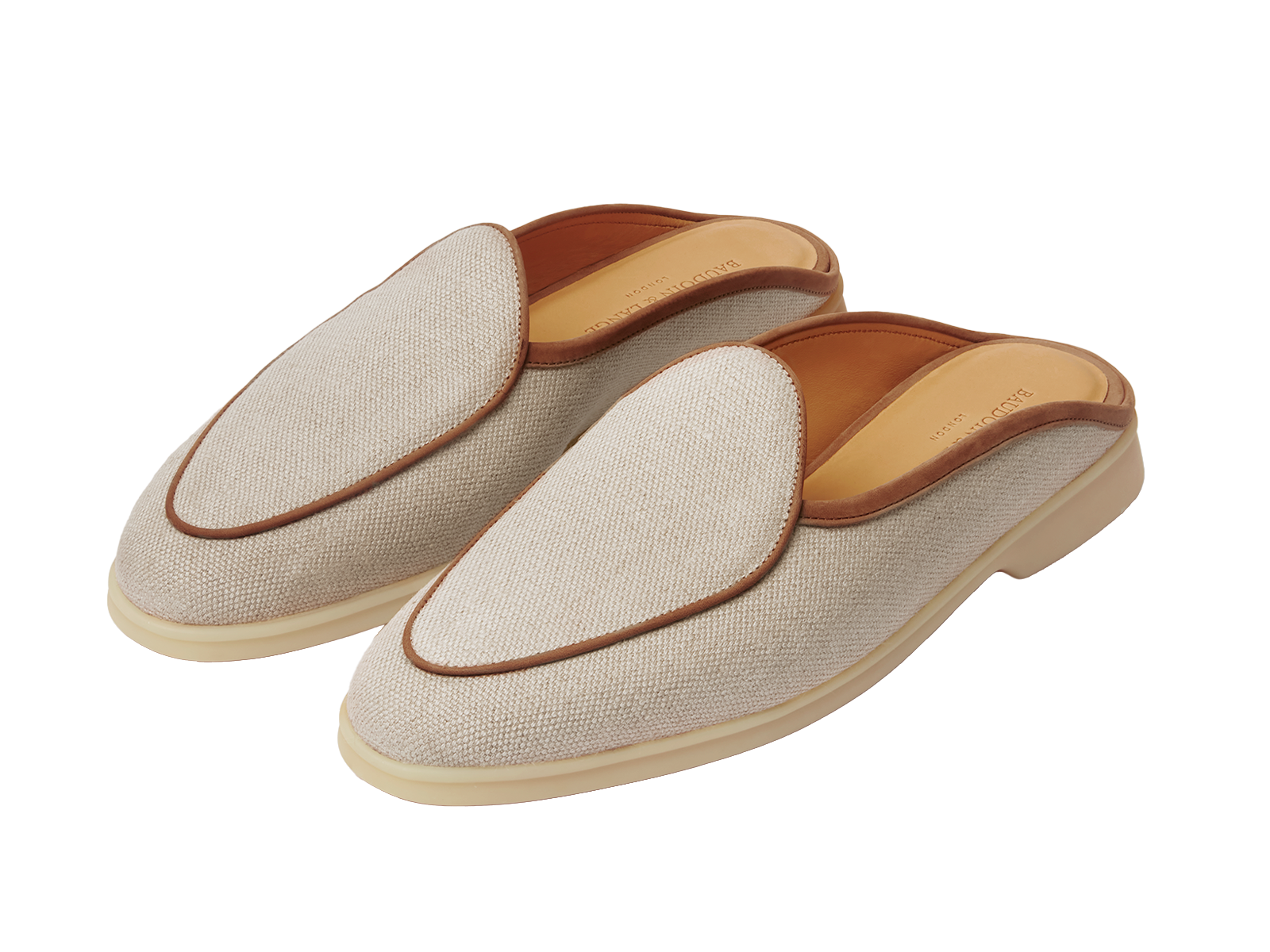 Stride Mule Loafers in Vachette Linen with Natural Sole