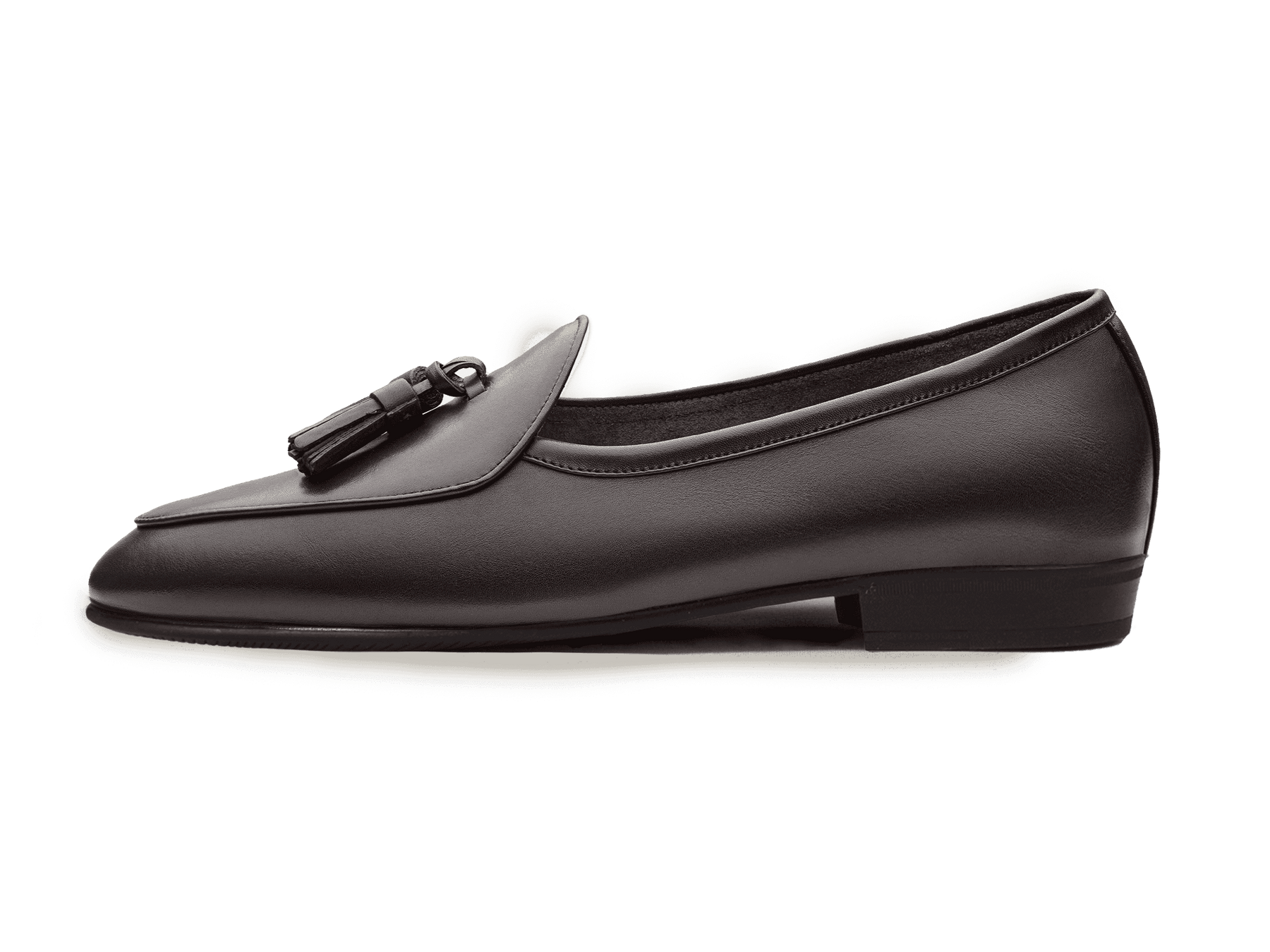 Sagan Rubber Tassel Loafers in Dark Brown Drape Calf