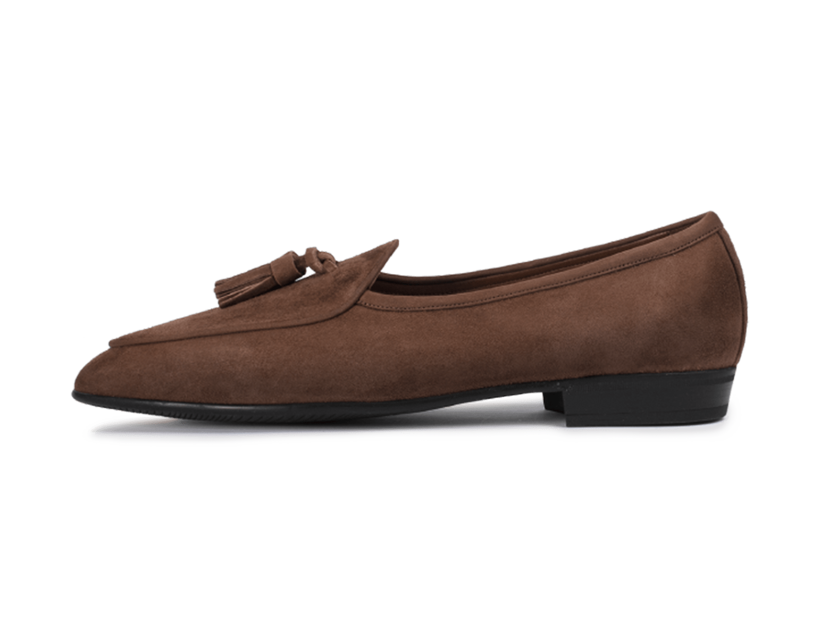 Sagan Rubber Tassel Loafers in Deep Taupe Asteria Suede