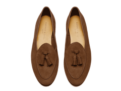 Sagan Classic Tassel Loafers in Moyen Brown Asteria Suede