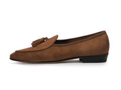 Sagan Classic Tassel Loafers in Moyen Brown Asteria Suede