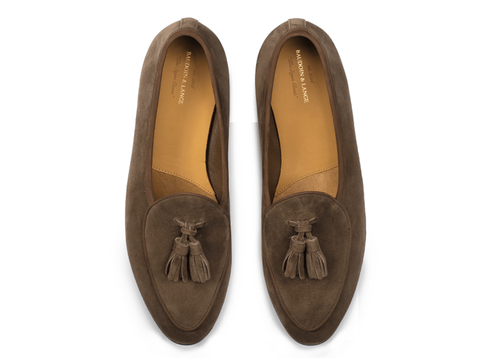Sagan Rubber Tassel Loafers in Olivine Green Asteria Suede