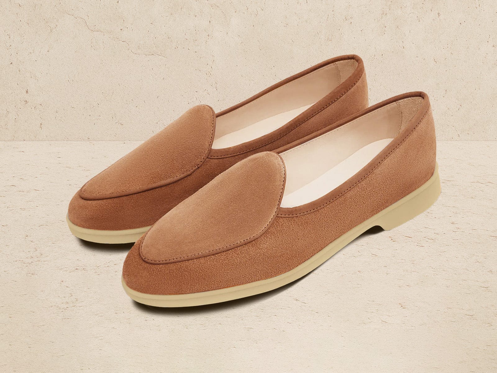 Stride Loafers in Casaque Glove Suede Natural Sole