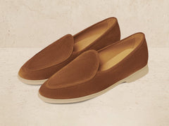 Stride Loafers in Cork Brown Glove Suede with Natural Sole