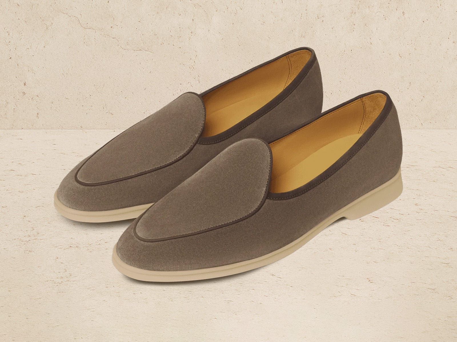 Stride Loafers in Fiji Grey Glove Suede with Natural Sole