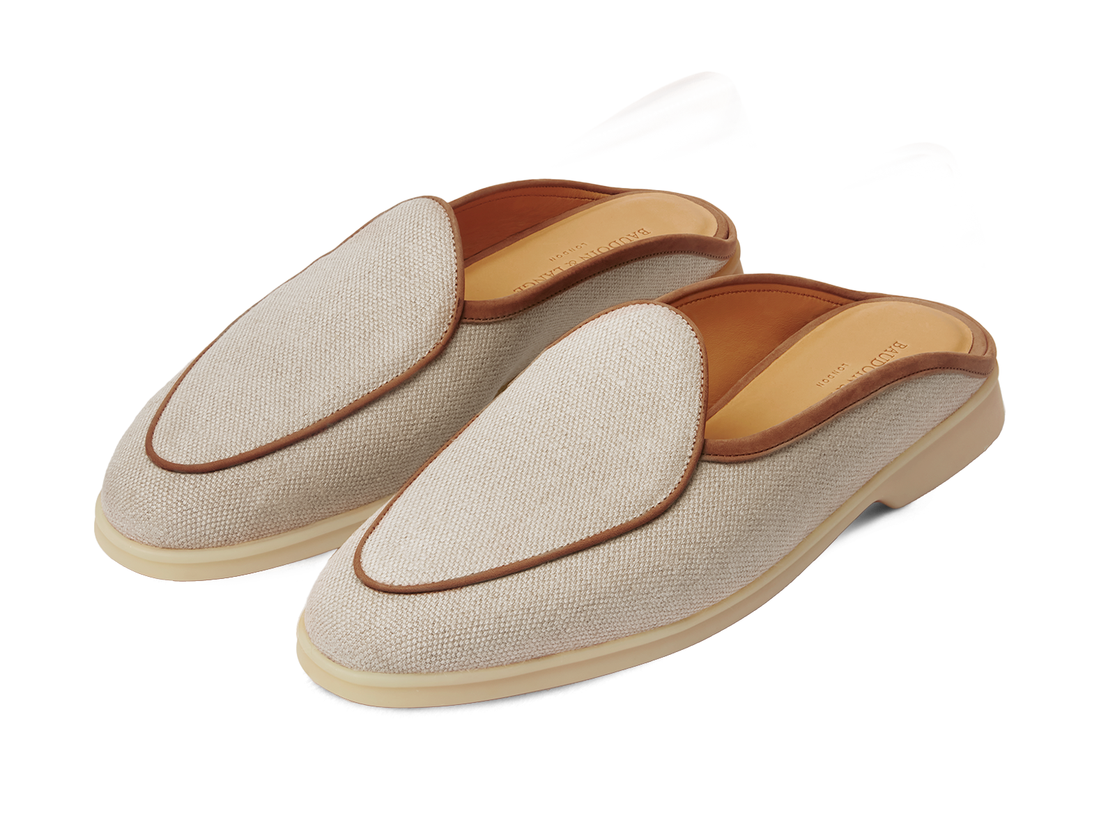 Stride Mule Loafers in Vachette Linen with Natural Sole