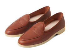 Stride Penny Loafers in Tan Moorland Calf with Natural Sole