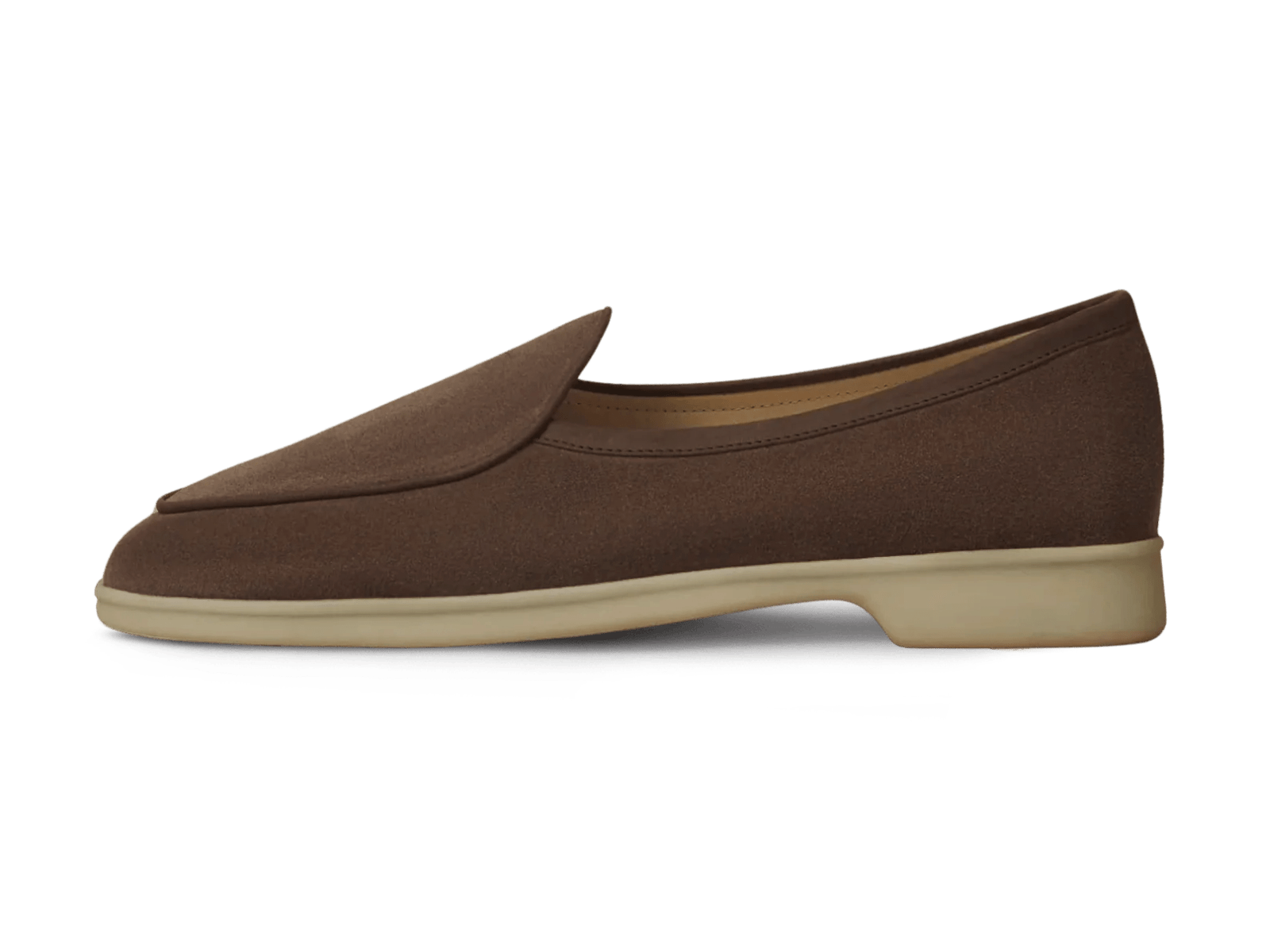 Stride Loafers in Deep Taupe Glove Suede Natural Sole