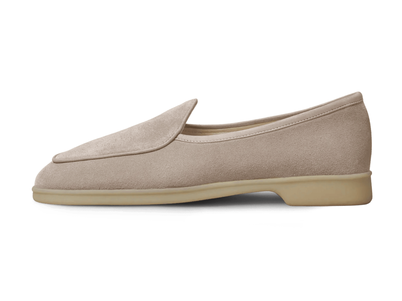 Stride Loafers in Sandy Grey Glove Suede Natural Sole