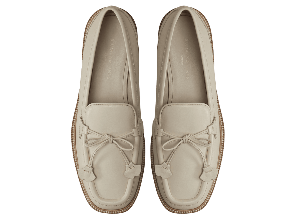 Charlotte Lace Loafers in Latte Matt Calfskin