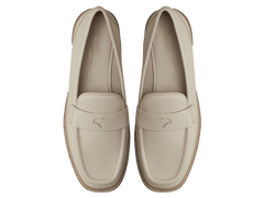 Charlotte Penny Loafers in Latte Matt Calfskin