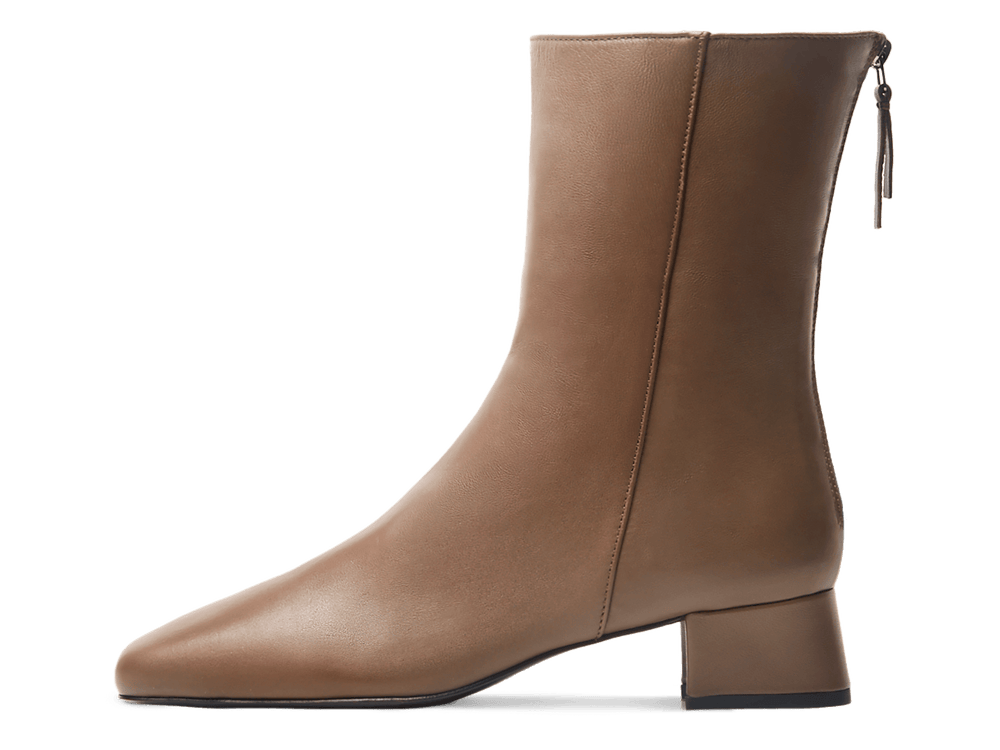 Debbie Boots in Khaki Brown Nappa