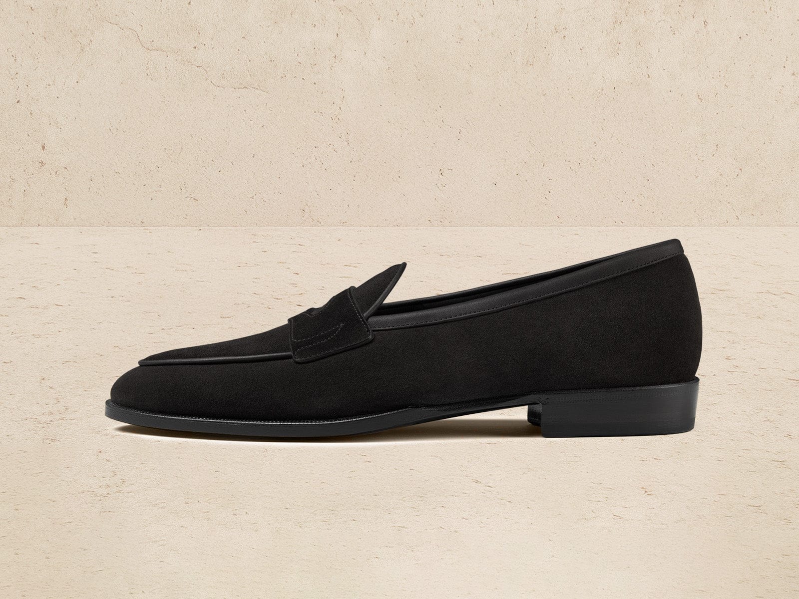 Grand Fenelon Penny Loafers in Black Noble Suede