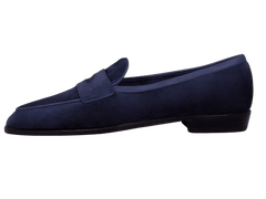 Grand Fenelon Penny Loafers in French Navy Noble Suede