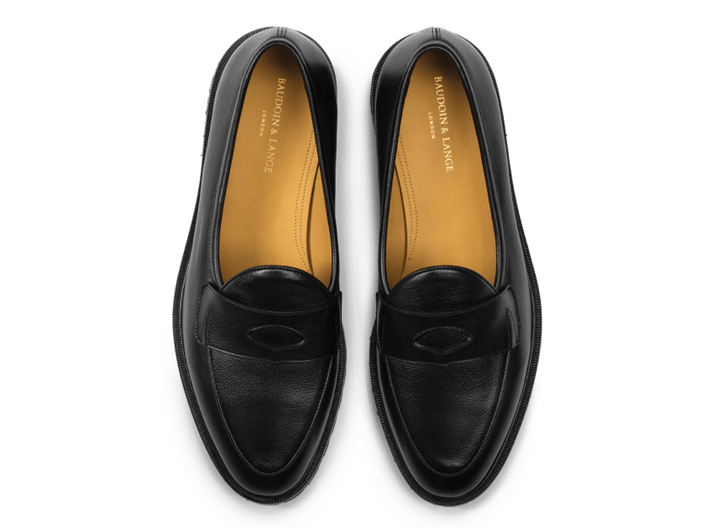 Grand Varenne Loafers in Black Shield Calf