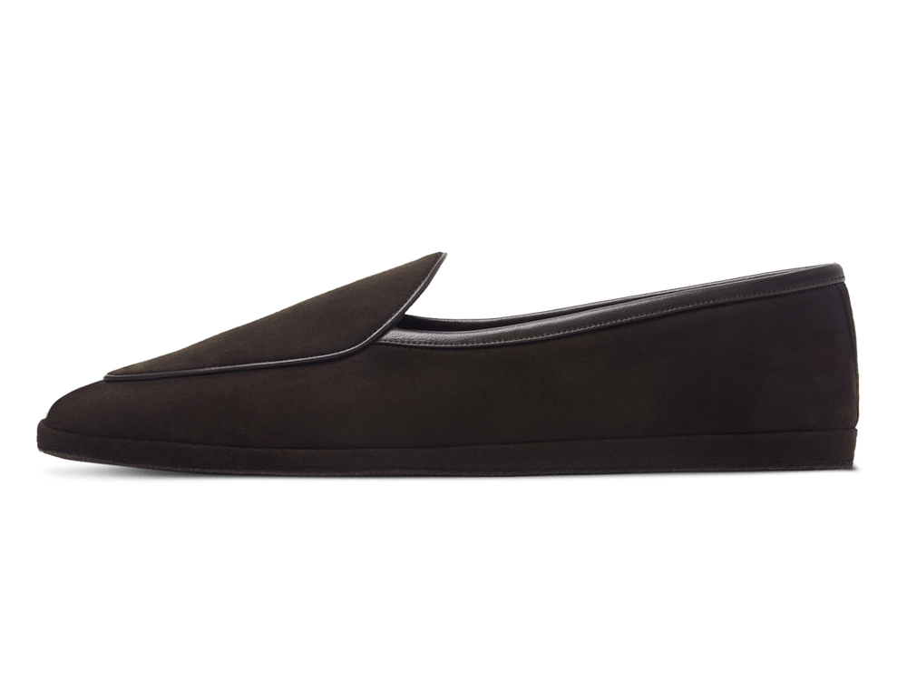 Lune Slippers in Dark Brown Luxe Suede