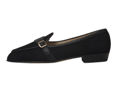 Sagan Buckle in Obsidian Black Asteria Suede