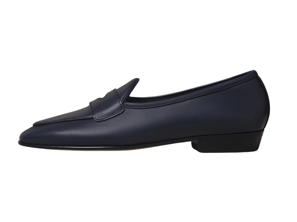 Sagan Classic Ginkgo Loafers in French Navy Drape Calf