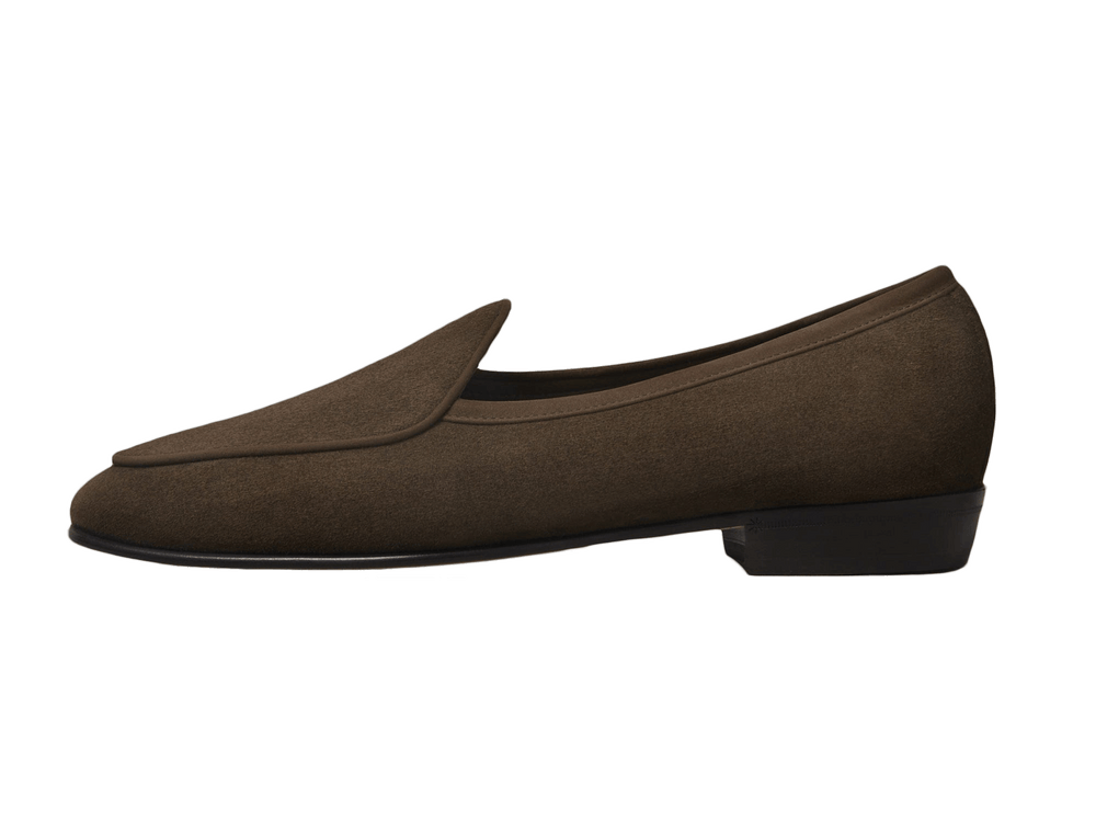 Sagan Classic Loafers in Olivine Green Asteria Suede