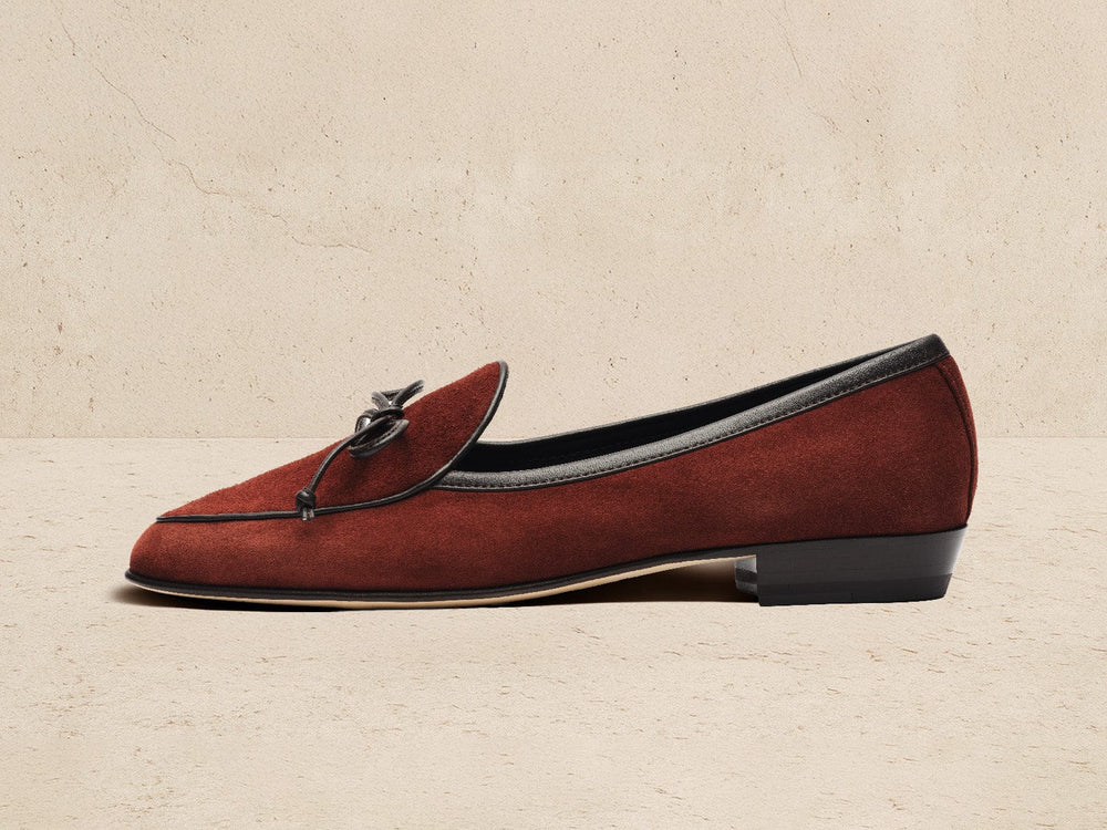 Sagan String Loafers in Macassar Brown Suede