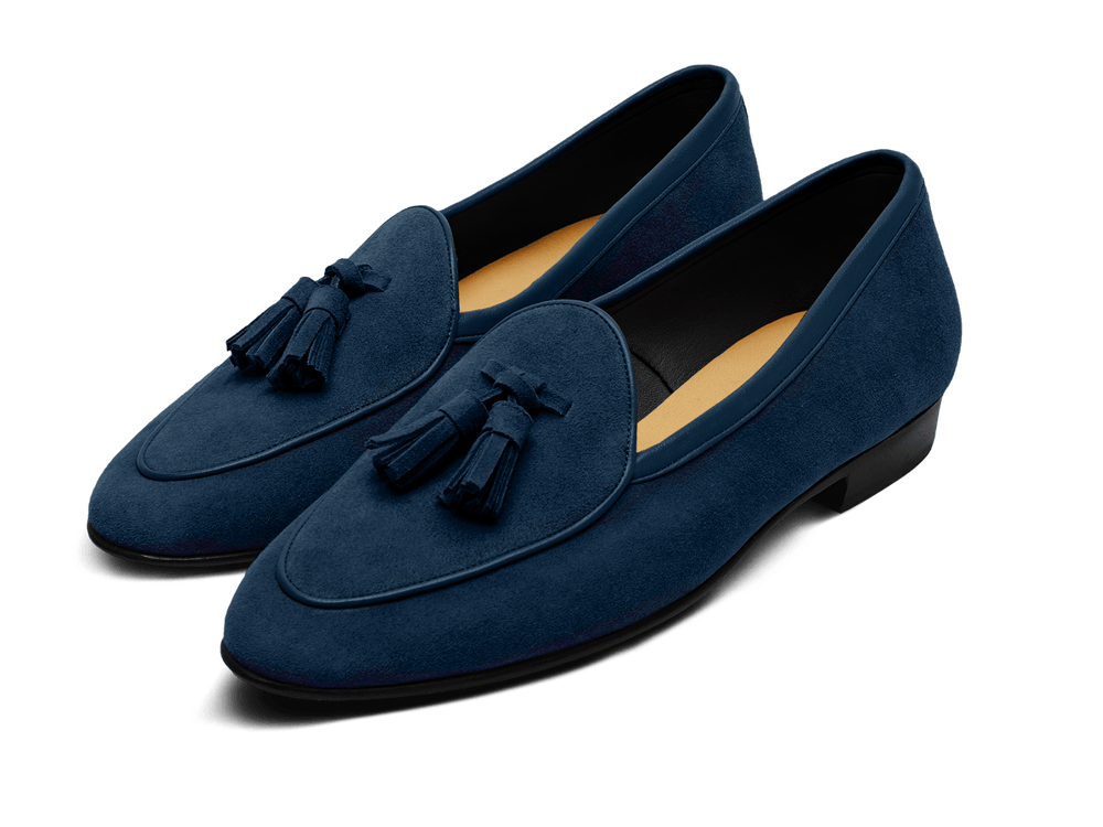 Sagan Classic Tassel Loafers in Lazuli Navy Asteria Suede