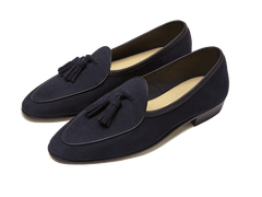 Sagan Classic Tassel Loafers in Midnight Navy Suede