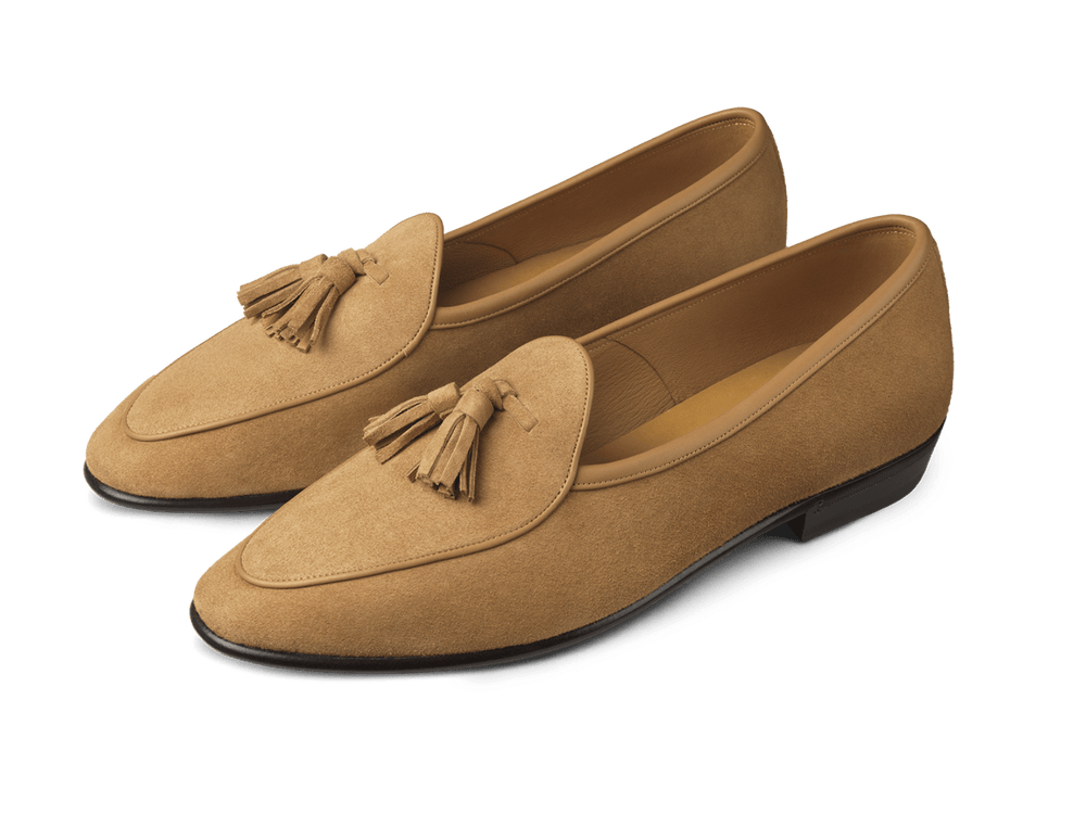 Sagan Classic Tassel Loafers in Sahara Asteria Suede