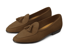 Sagan Classic Tassel Loafers in Tan Asteria Suede