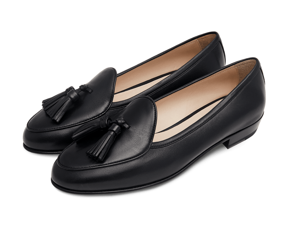 Sagan Tassel Loafers in Black Nappa