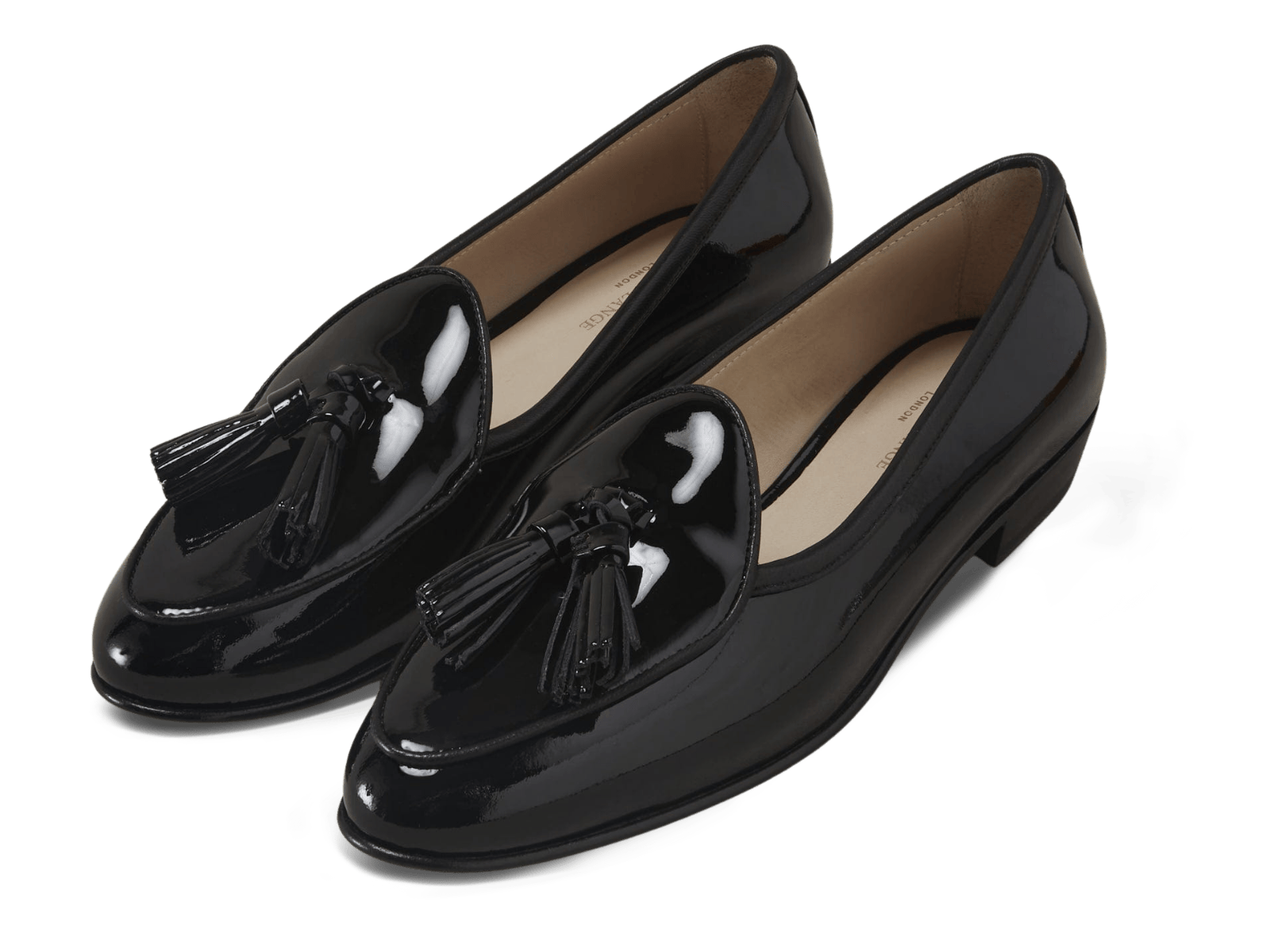 Sagan Tassel Loafers in Black Patent