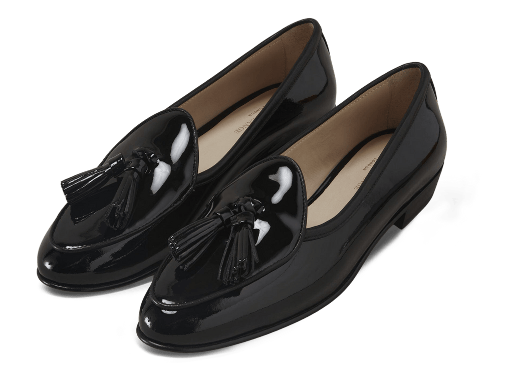 Sagan Tassel Loafers in Black Patent