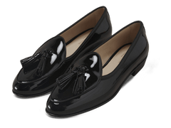 Sagan Tassel Loafers in Black Patent