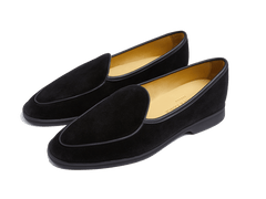 Stride Loafers in Black Glove Suede Dark Sole