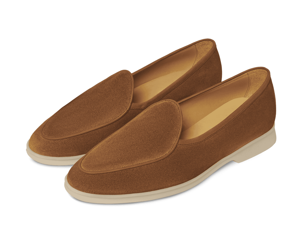 Stride Loafers in Cork Brown Glove Suede with Natural Sole